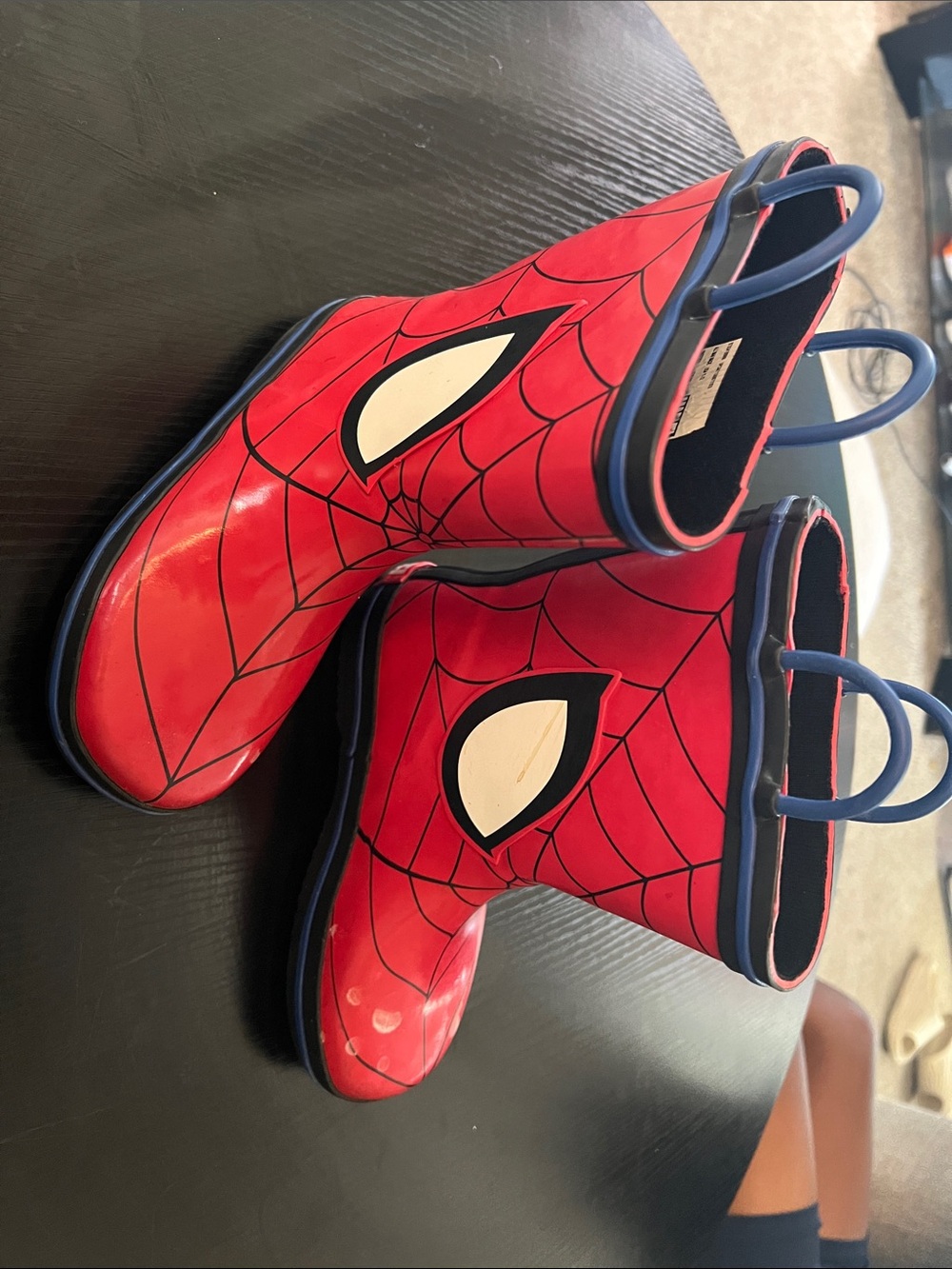 Marvel Red Spider-Man Kids Rain Boots with Blue Trim